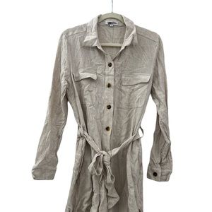 Willow Romper Women’s Size Medium Linen Blend Short Jumpsuit Long Sleeves NWT